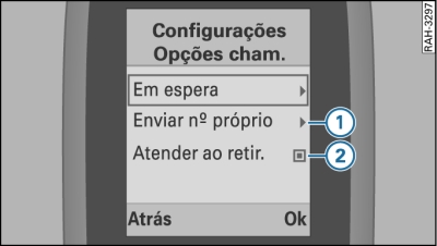 Menú de ajustes (opciones de llamada)